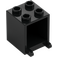 LEGO Black Container 2 x 2 x 2 with Recessed Studs (4345 / 30060)