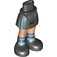 LEGO Hip with Basic Curved Skirt with Black Boots with Dark Azure Stripes with Thick Hinge (92820)