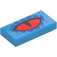 LEGO Tile 1 x 2 with Red Eye with Blue with Groove (3069 / 104841)