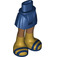 LEGO Hip with Basic Curved Skirt with Gold Boots and Dark Blue Stripes with Thick Hinge (35634)