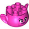 LEGO Dark Pink Troll Head with Poppy Face with Smile (66201)