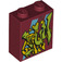 LEGO Brick 1 x 2 x 2 with Graffiti with Inside Stud Holder (3245 / 36923)