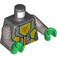 LEGO Dark Stone Gray Nexo Knights Minifig Torso with Orange, Gold, Lime and Wolf Head Decoration (973 / 76382)