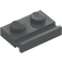 LEGO Dark Stone Gray Plate 1 x 2 with Door Rail (32028)