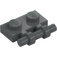 LEGO Dark Stone Gray Plate 1 x 2 with Handle (Open Ends) (2540)