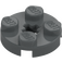 LEGO Dark Stone Gray Plate 2 x 2 Round with Axle Hole (with '+' Axle Hole) (4032)