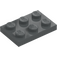 LEGO Dark Stone Gray Plate 2 x 3 (3021)