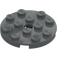 LEGO Dark Stone Gray Plate 4 x 4 Round with Hole and Snapstud (60474)