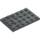 LEGO Dark Stone Gray Plate 4 x 6 (3032)