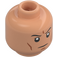 LEGO Flesh Head with Black Eyebrows, White Pupils, Frown (Recessed Solid Stud) (3626 / 68714)