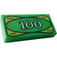 LEGO Green Tile 1 x 2 with 100 Cash with Groove (3069bpx7 / 82317)