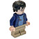 LEGO Harry Potter with Dark Blue Jacket and Dark Tan Legs with Dirt Stains (Lopsided Grin / Open Mouth Smile) Minifigure