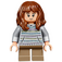 LEGO Hermione Granger with Gray Striped Hoodie and Dark Tan Legs Minifigure