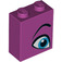 LEGO Magenta Brick 1 x 2 x 2 with Blue Eye Right with Inside Stud Holder (3245 / 52088)