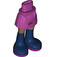 LEGO Hip with Basic Curved Skirt with Dark Blue Boots with Magenta Soles with Thick Hinge (35634)