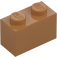 LEGO Medium Dark Flesh Brick 1 x 2 with Bottom Tube (3004 / 93792)