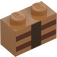 LEGO Medium Dark Flesh Brick 1 x 2 with Minecraft Crafting Table with Bottom Tube (3004 / 19178)