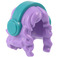 LEGO Medium Lavender Long Wavy Hair with Center Parting with Dark Turquoise Headphones (65226)