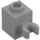 LEGO Medium Stone Gray Brick 1 x 1 with Vertical Clip (Open 'O' Clip, Hollow Stud) (60475 / 65460)