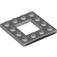 LEGO Medium Stone Gray Plate 4 x 4 with 2 x 2 Open Center with Lines (64799 / 100674)