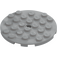 LEGO Medium Stone Gray Plate 6 x 6 Round with Pin Hole (11213)