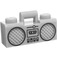 LEGO Medium Stone Gray Radio with Black Trim and Cassette (25202 / 93221)