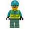 LEGO Paramedic with Black Ponytail Hair with Dark Turquoise Cap Minifigure