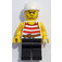 LEGO Pirates Chess Set Pirate with Red and White Striped Shirt with White Bandana and Angry Look Minifigure