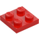 LEGO Red Plate 2 x 2 (3022 / 94148)