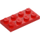 LEGO Red Plate 2 x 4 (3020)