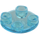 LEGO Transparent Light Blue Plate 2 x 2 Round with Rounded Bottom (2654 / 28558)