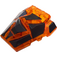 LEGO Transparent Orange Wedge 4 x 4 with Jagged Angles with Lava Crust (24374 / 64867)