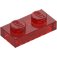 LEGO Transparent Red Plate 1 x 2 (3023 / 28653)