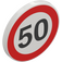 LEGO Roadsign Clip-on 2 x 2 Round with '50' Speed Limit (30261 / 83388)