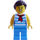 LEGO Woman in Dark Azure Striped Shirt Minifigure