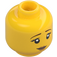 LEGO Yellow Dual Sided Female Head with Worried / Scared Face (Recessed Solid Stud) (3626 / 23177)