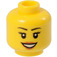 LEGO Yellow Female Head with Eyelashes and Red Lipstick (Recessed Solid Stud) (11842 / 14915)