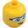 LEGO Yellow Female Head with Light Blue Goggles and Lopsided Smile (Recessed Solid Stud) (3626 / 29490)