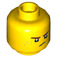 LEGO Yellow Head Reddish Brown Eyebrows and Freckles Pattern (Recessed Solid Stud) (3626 / 33849)