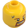 LEGO Yellow Male Head with Beard, Dirt Stains and Open Smile (Recessed Solid Stud) (3626 / 24405)