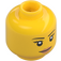 LEGO Yellow Minifigure Female Head with Pink Lips (Recessed Solid Stud) (10261 / 14927)