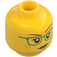 LEGO Yellow Minifigure Head with Green Glasses (Recessed Solid Stud) (3626 / 56863)