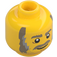 LEGO Yellow Old Fishing Store Fisherman Minifigure Head (Recessed Solid Stud) (3626 / 35724)