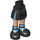 LEGO Black Hip with Basic Curved Skirt with Black Boots with Dark Azure Stripes with Thick Hinge (92820)