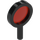 LEGO Black Magnifying Glass with Transparent Red Lens with Thick Frame and Hollow Handle (38648)