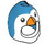 LEGO Dark Azure Penguin Costume Head Cover with White Face and Orange Beak (28193 / 101434)