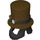 LEGO Dark Brown Top Hat with Goggles and Black Hair and Beard (50044)