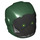 LEGO Dark Green Helmet with Smooth Front with Black mask with Yellow Eyes (28631 / 34664)