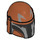 LEGO Dark Orange Helmet with Sides Holes with Mandalorian Warrior Gray and Black (66554 / 87610)