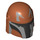 LEGO Dark Orange Helmet with Sides Holes with Mandalorian Warrior Gray and Black (66554 / 87610)